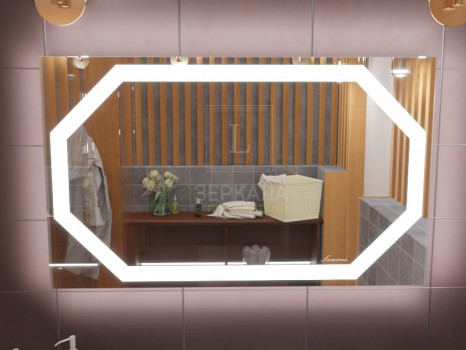 Зеркало для ванной с подсветкой Потенза 100х80 см
