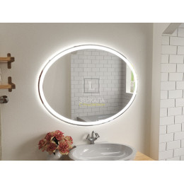 Овальное зеркало в ванну с подсветкой Ардо 80х50 cм