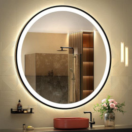 Зеркало с подсветкой для ванной комнаты Латина Блэк 80 см