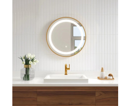 Зеркало с подсветкой для ванной комнаты в золотой рамке Розарио